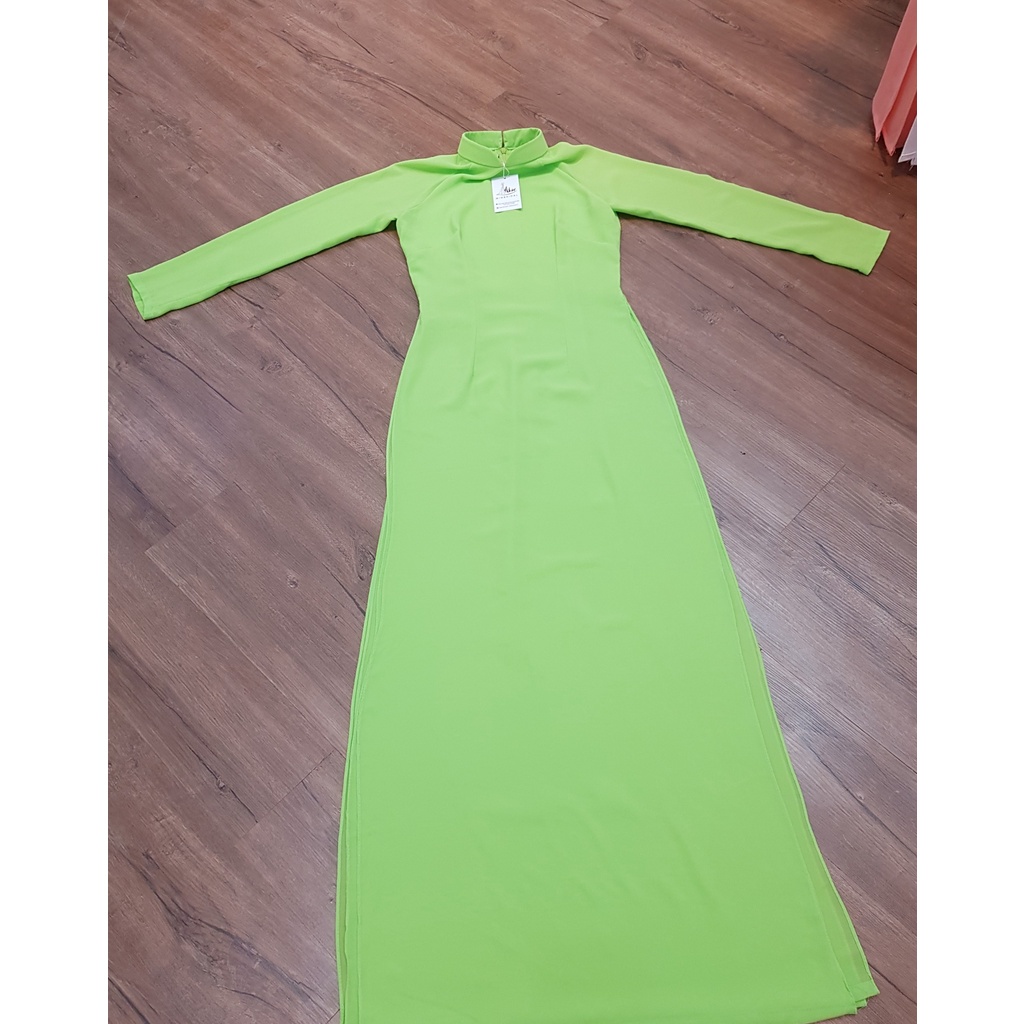 Ao Dài Truyền Thống Vải Chifon 4 Tà Màu Xanh Chuôi - Ao dài Min | BigBuy360 - bigbuy360.vn