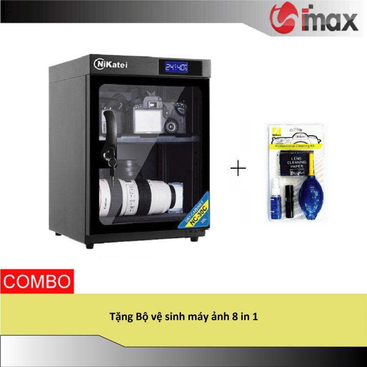 Tủ chống ẩm Nikatei NC-30C BLACK (30 lít) + Bộ vệ sinh máy ảnh 8 in 1