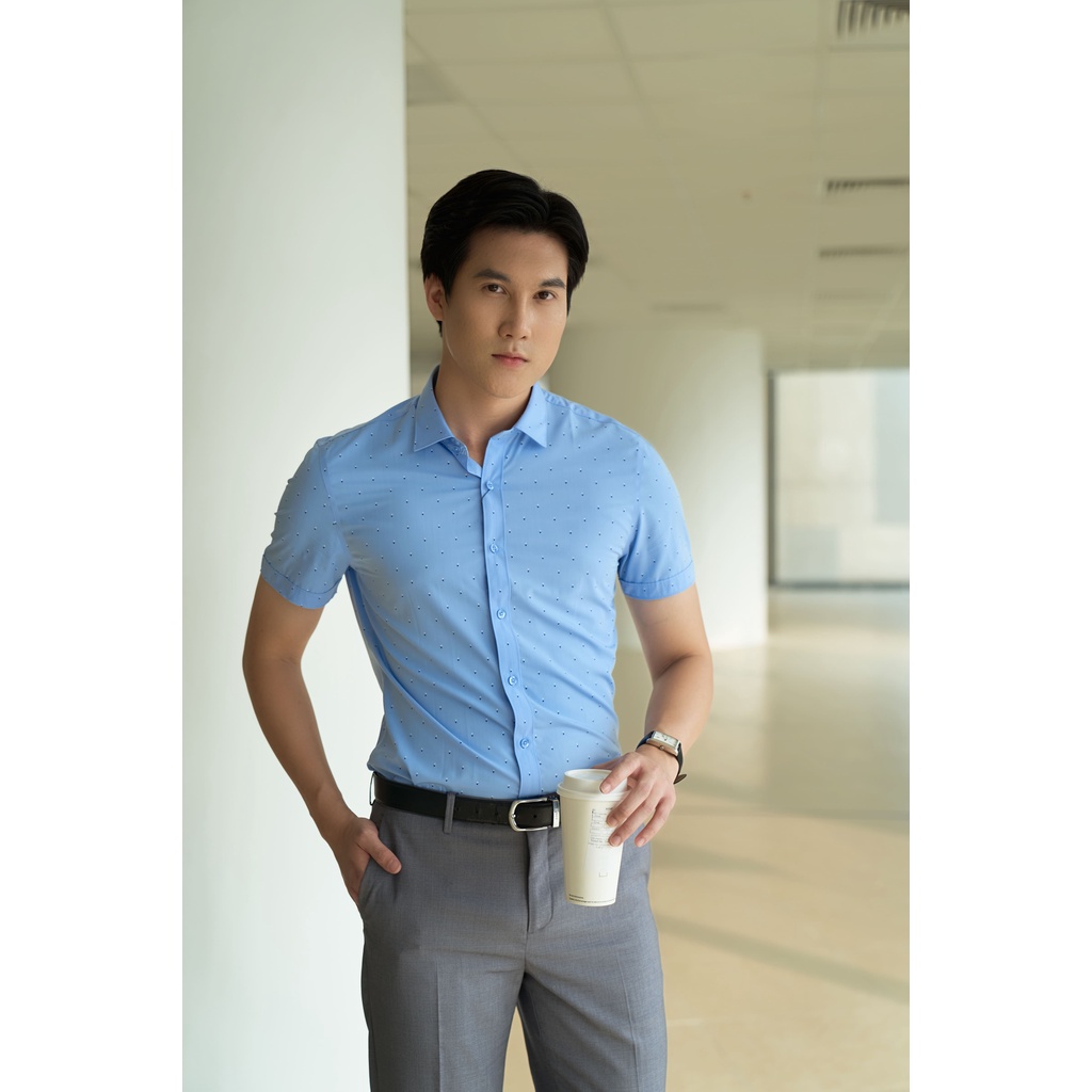 Sơ Mi Nam Ngắn Tay Dáng Ôm Thoáng Mát Thấm Hút Mồ Hôi DGCs - SASNBA49M