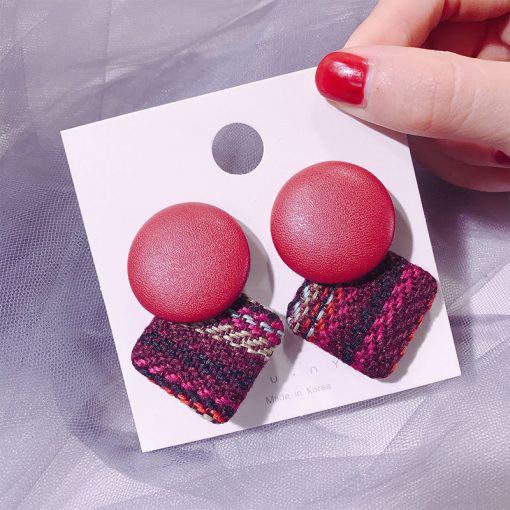 Bông Tai Nút Hình Thoi Hàn Quốc Bạc 925