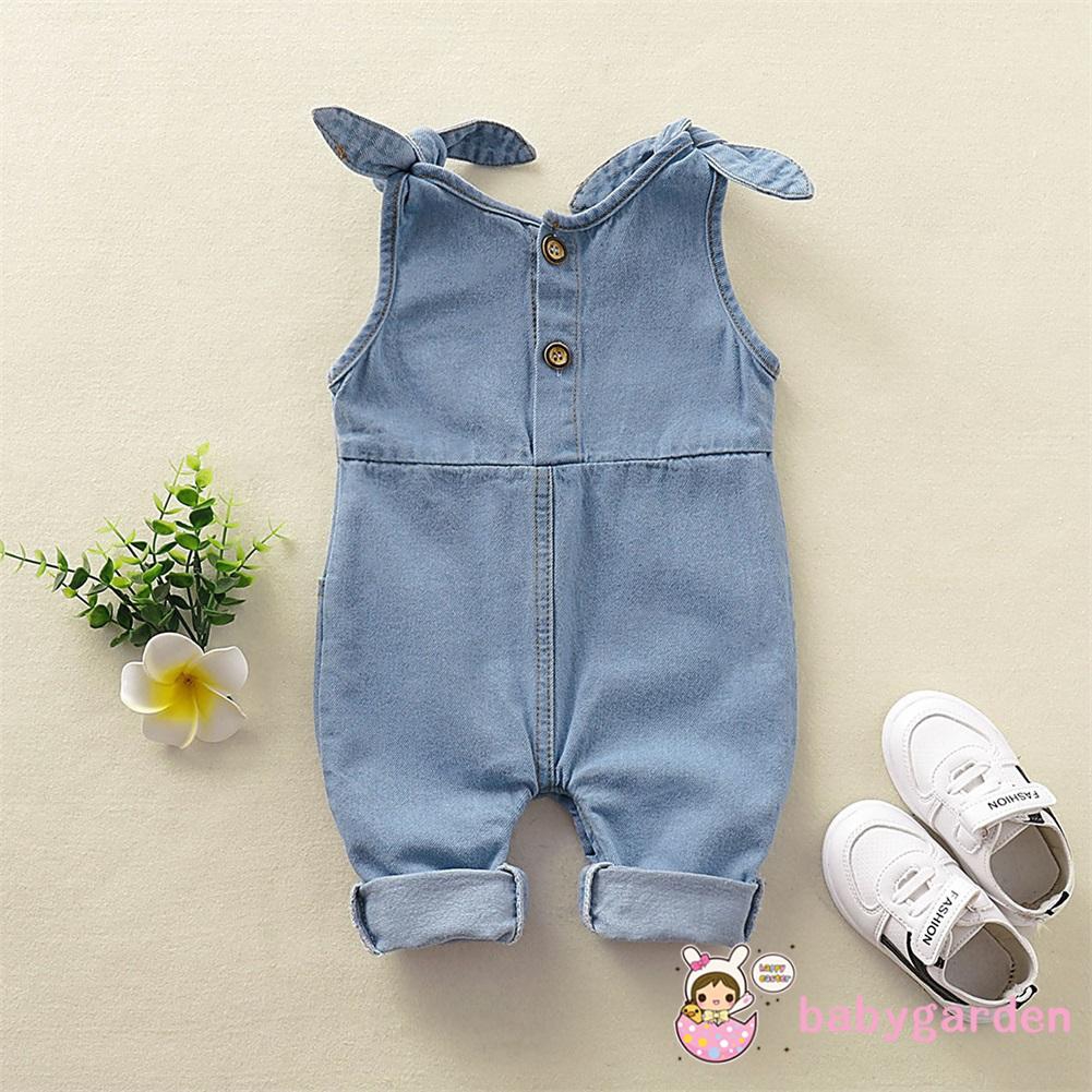 Jumpsuit vải denim thời trang cho bé gái