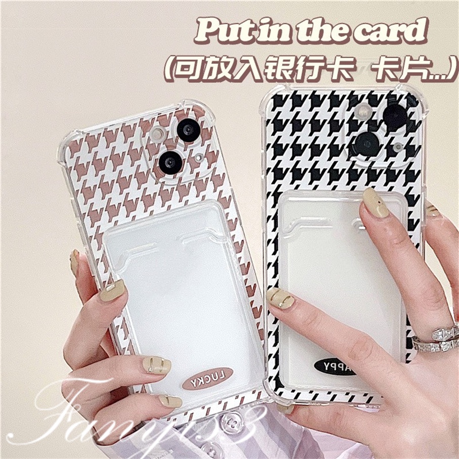Ốp Điện Thoại TPU Mềm Trong Suốt Kẻ Sọc Đơn Giản Có Ngăn Đựng Thẻ Cho IPhone 14 13 12 11 Pro Max X XR Xs Max 8 7 Plus SE 2020