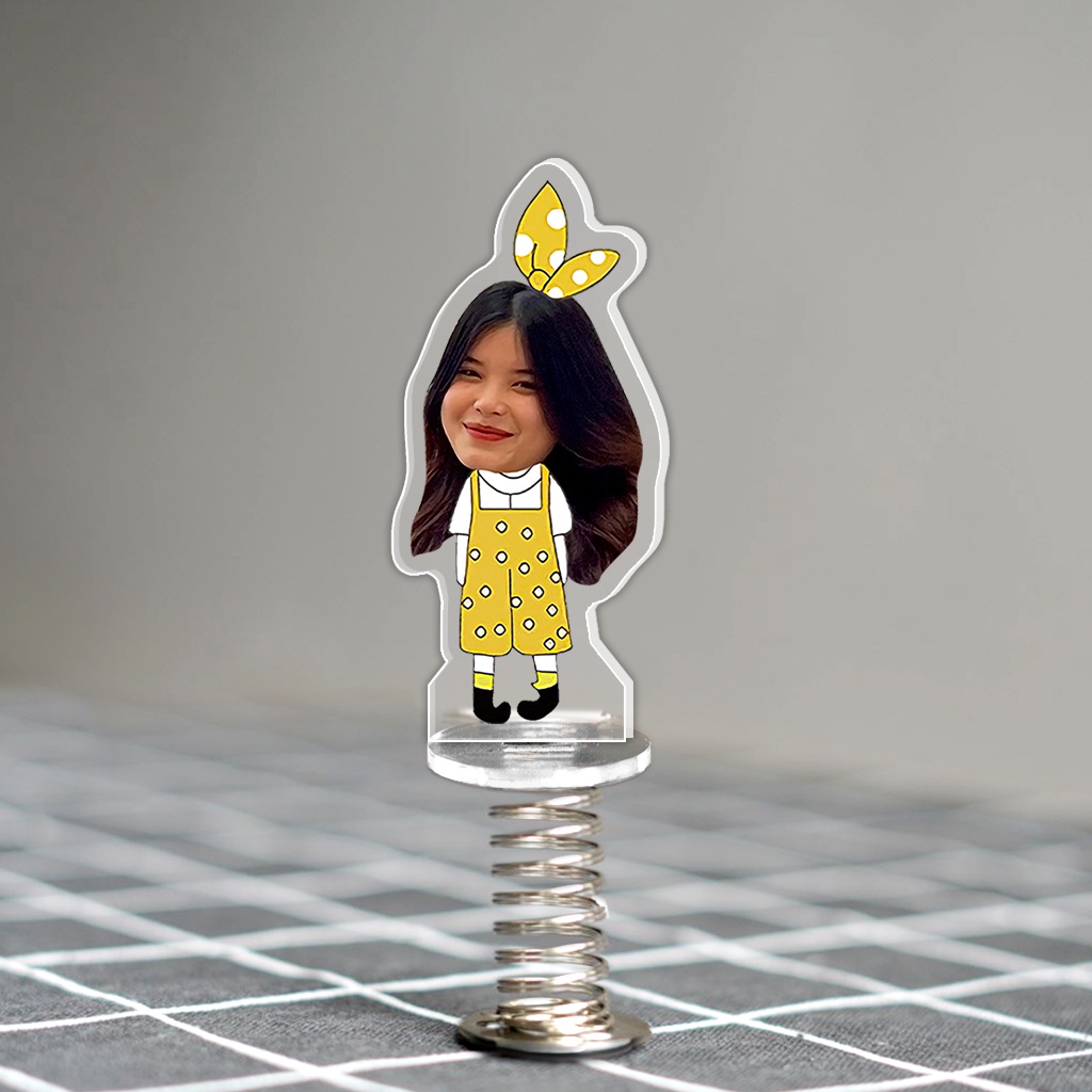 Standee lò xo lắc lư đáng yêu chibi trong suốt đế dính trang trí in theo yêu cầu