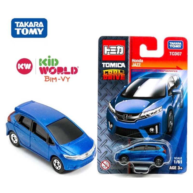 Xe mô hình Tomica Card Cool Drive Honda Jazz TCD07. Made in China. Tỷ lệ 1:61.