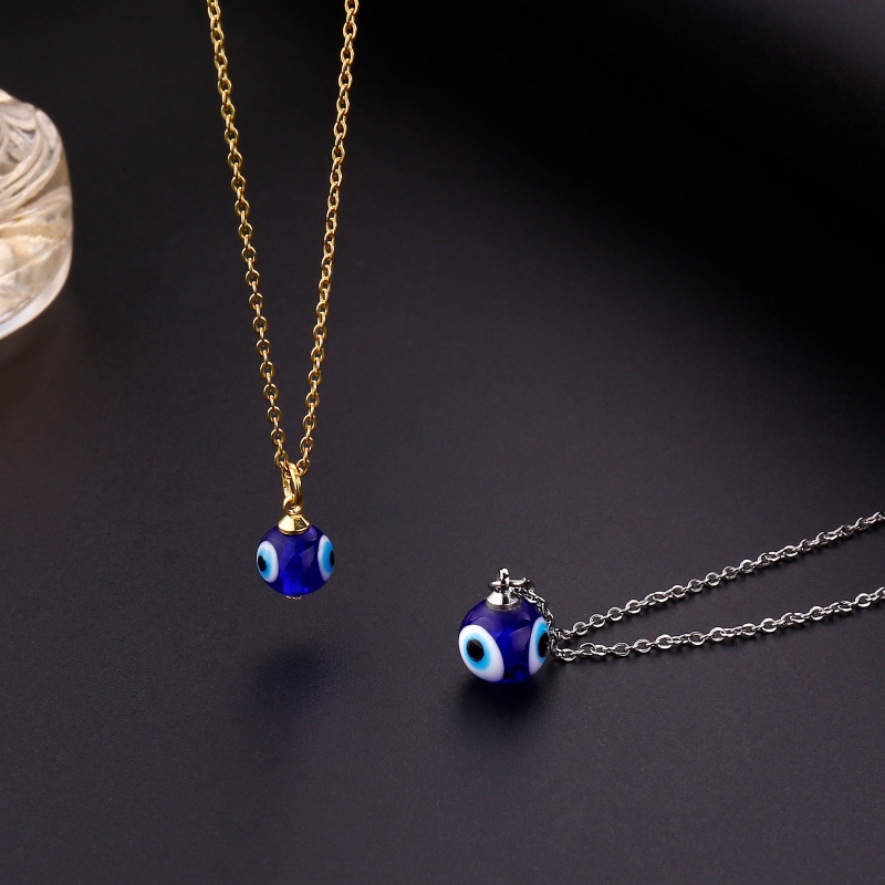 Vòng cổ Mặt Kính Bùa May Mắn Khắc Chữ Good Luck Cho Nam Và Nữ