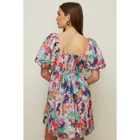 Váy hoạ tiết hồng Oasis UK size 10 newtag chính hãng