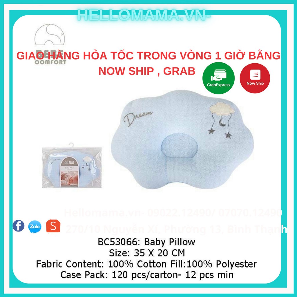 Gối Be Be Comfort Chống Bẹp Đầu Cho Bé, Mềm Mại Và Thấm Mồ Hôi