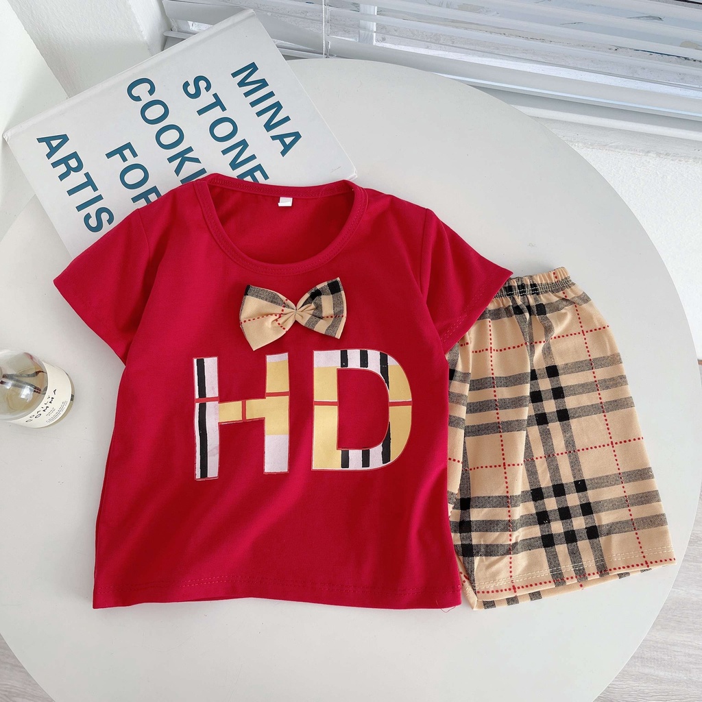 Đồ Bộ Hè Cho Bé Trai, Bộ Cộc Tay Nơ HD Công Tử Chất Cotton Cao Cấp Cho Bé Từ 8-18kg sâu shop