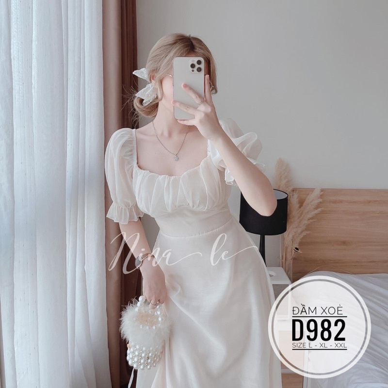 BIGSIZE NHUNG LÊ Đầm xoè D982