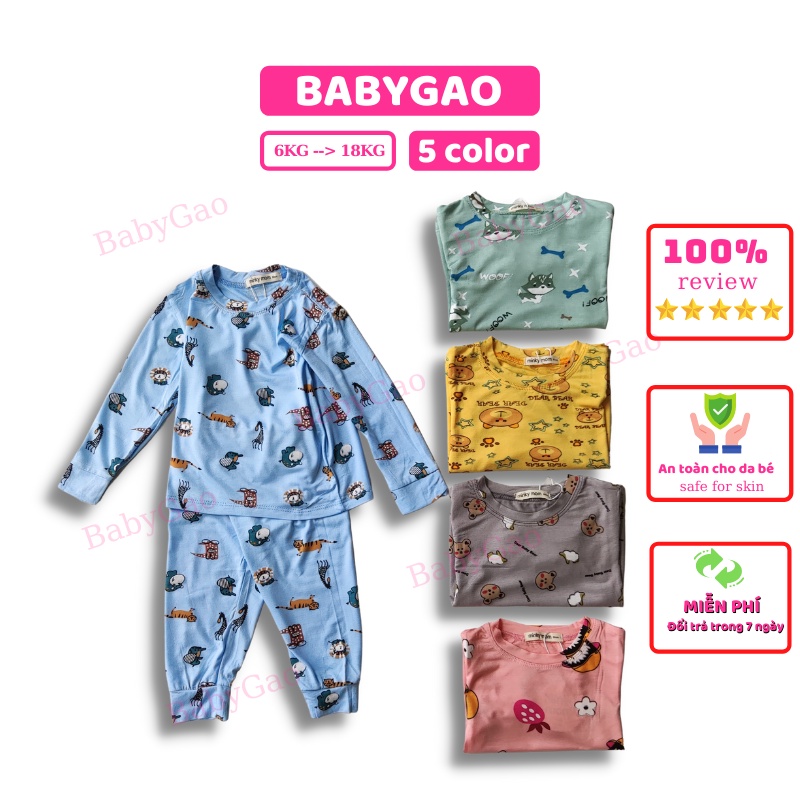 Đồ Bộ Bé Trai Bé Gái Vải Thun Lạnh Siêu Mát Minkymom, Bộ Dài Tay Thu Đông Cho Bé Mặc Nhà Ngủ Máy Lạnh BabyGao