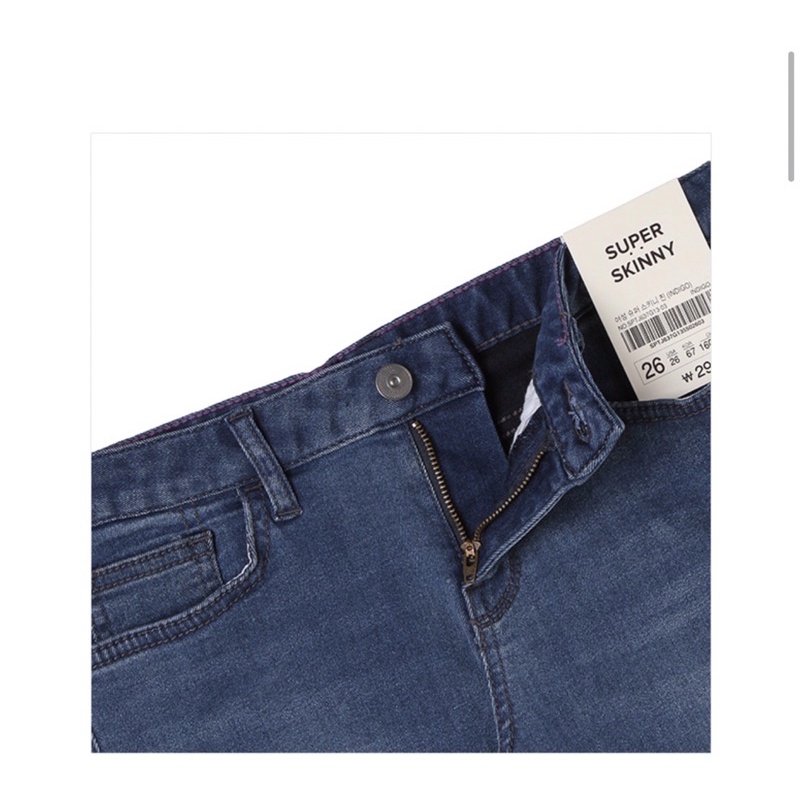 [Xả Kho] Quần Jeans INDIGO SPAO Xuất Hàn Dáng Basic Chất Đẹp Màu Đậm Hơn Ảnh
