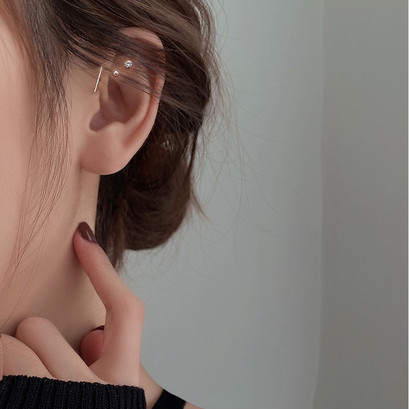 ✨✨Bộ 5 bông tai bạc S925 đính đá nhân tạo thời trang cho nữ