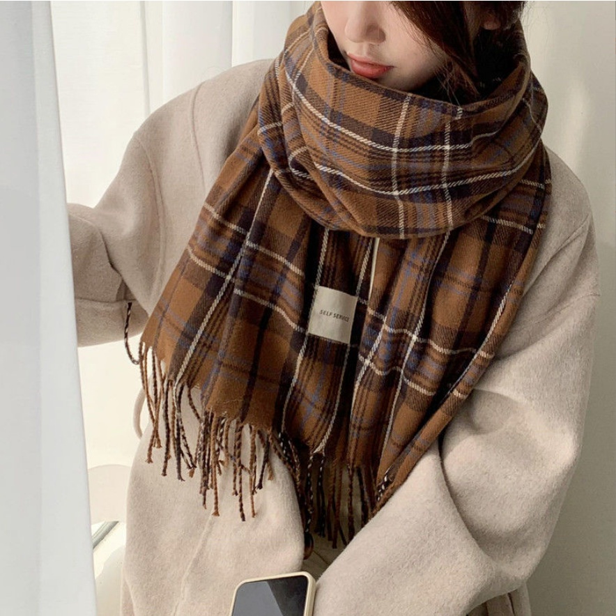 HMH® SELF Cashmere Khăn Quàng Cổ Nữ Khăn Len Quàng Cổ Dày Mịn Hàng Quảng Châu Siêu Đẹp