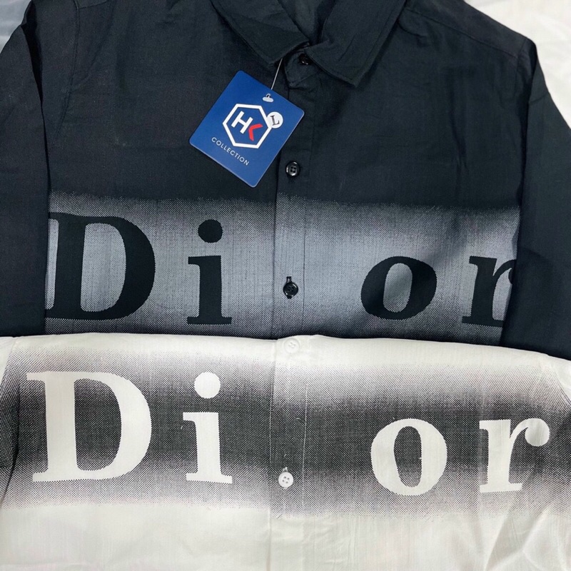 Áo sơ mi nam nữ dài tay chất liệu vải đũi in chữ BURB, DIO, phong cách thời trang công sở tinh tế và sang trọng