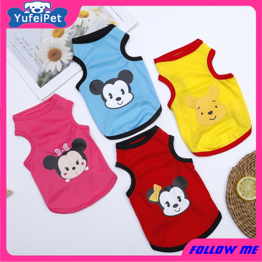 Áo Thun Hoạt Hình Cho Thú Cưng Chó Mèo Shih Tzu XS-XXL Bằng Cotton Dễ Thương