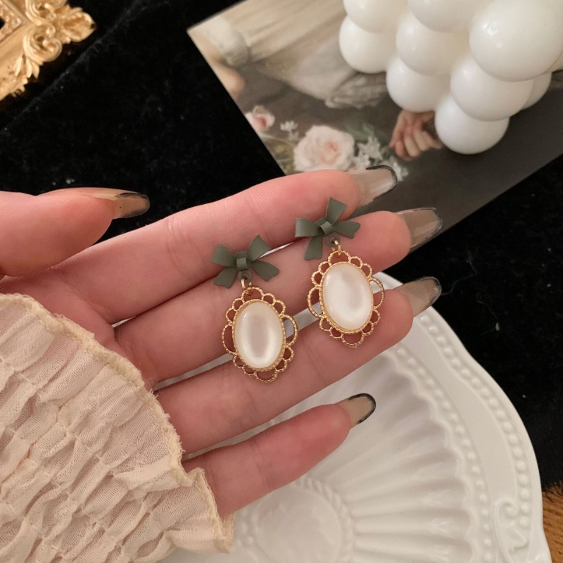 Bông Tai Hình Nơ Đính Đá Opal Cao Cấp Thời Trang Sang Trọng Dành Cho Nữ 2022