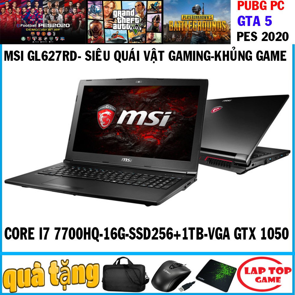 Khủng Gaming MSI GL62M 7RD CORE i7-7700H, GTX 1050, laptop cũ chơi game cơ bản đồ họa