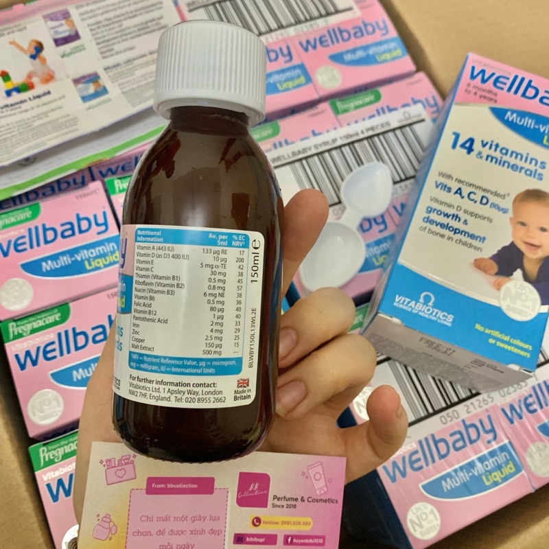 Vitamin tổng hợp Wellbaby Multivitamin liquid cho bé 6 tháng - 4 tuổi