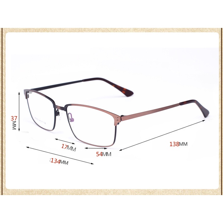 Gọng kính kim loại nam nữ FG1602 Đồng Retro