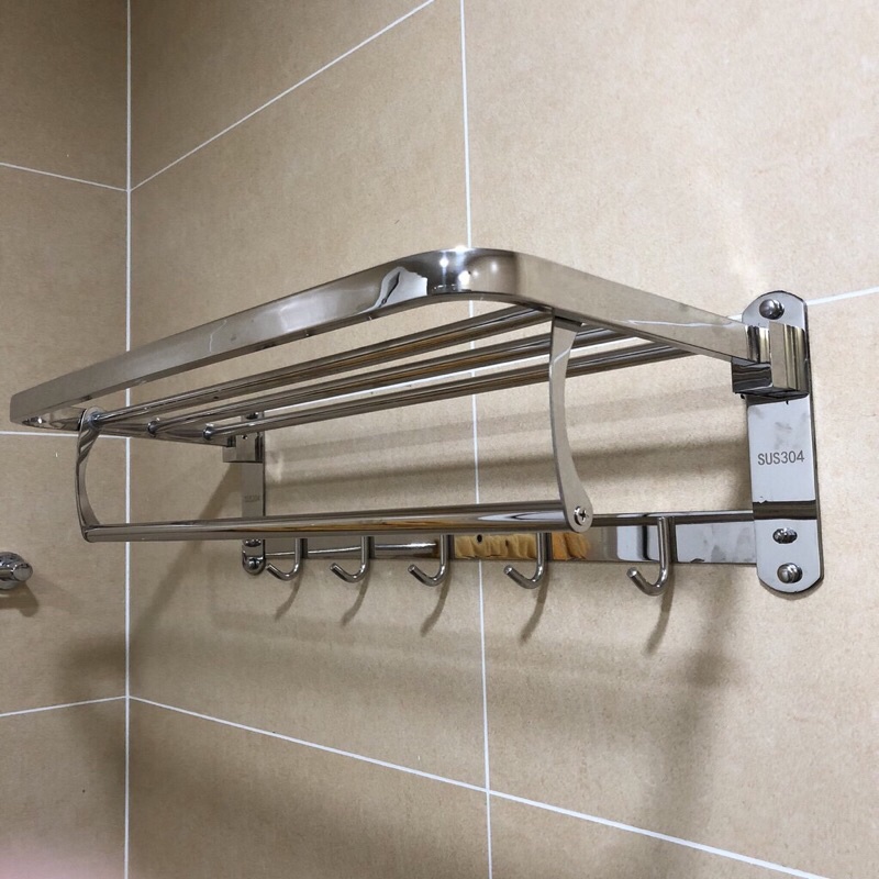 Vắt khăn inox 2 tầng có móc treo