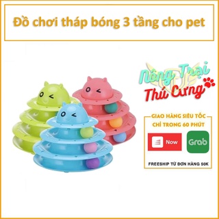 Đồ chơi tháp bóng 3 tầng cho chó mèo