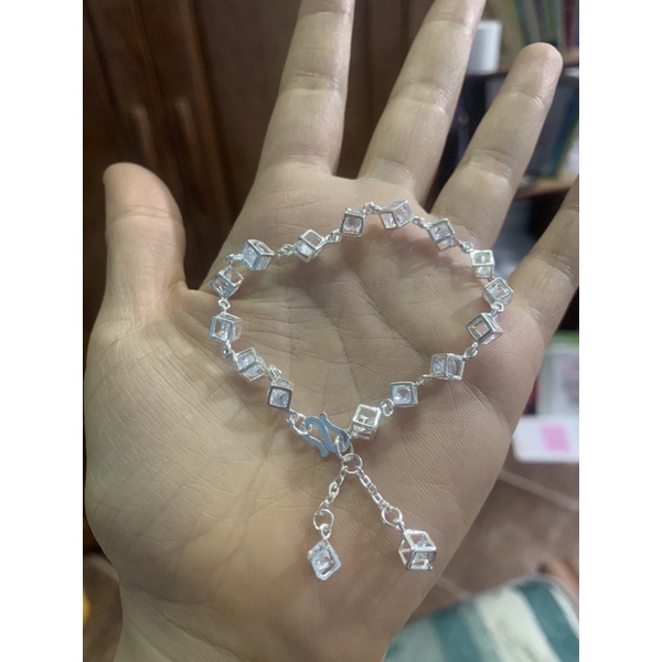 Lắc tay rubic full vòng đẹp bạc ta