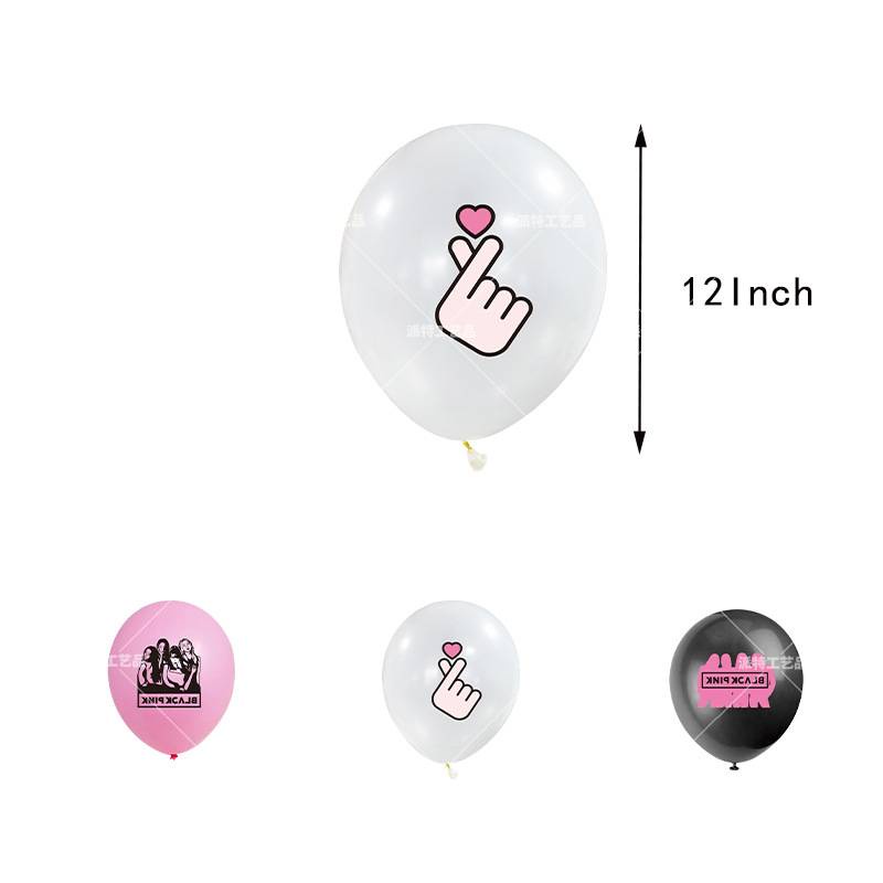 Set 2 Bong Bóng Latex In Hình Nhóm Nhạc BLACKPINK Dùng Để Trang Trí Tiệc Sinh Nhật