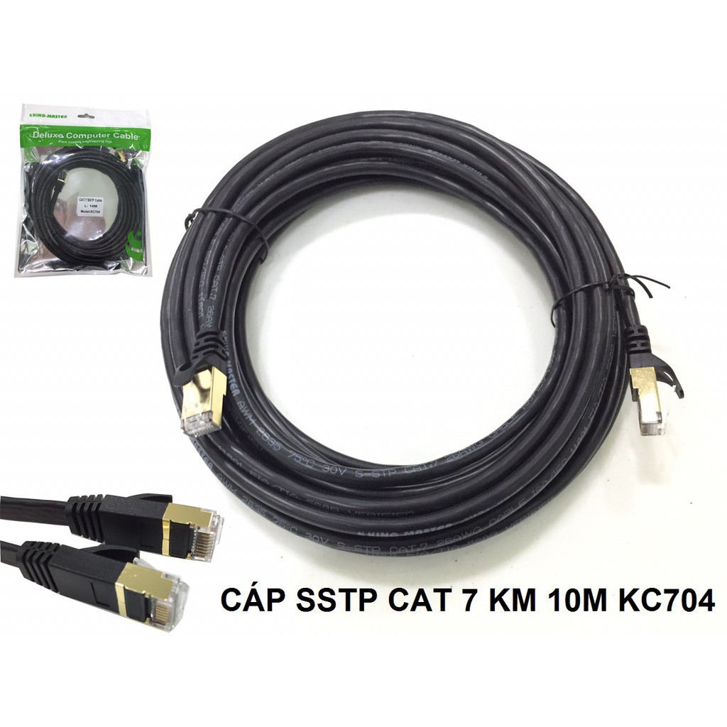 CÁP MẠNG CAT 7 CHỐNG NHIỄU SSTP KINGMASTER KM 1.5M KC 701 , 3M KC 702 . 5M KC 703, 10M KC 704 , 15M KC 705