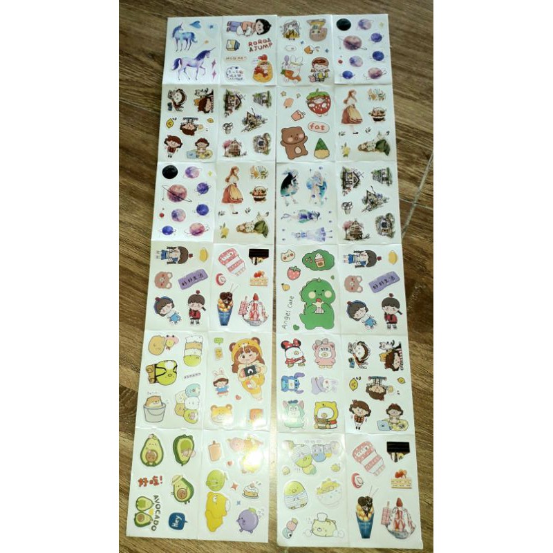 Sét 12 tờ hình dán cho bé kích thước 7x10 cm có nhiều mẫu