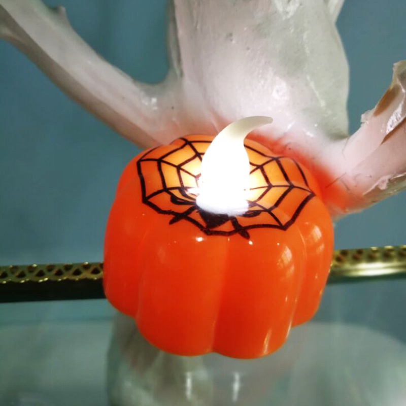 Đèn LED Nến Điện Tử Hình Đầu Lâu / Quả Bí Ngô Kinh Dị Trang Trí Nhà Cửa Dịp Halloween