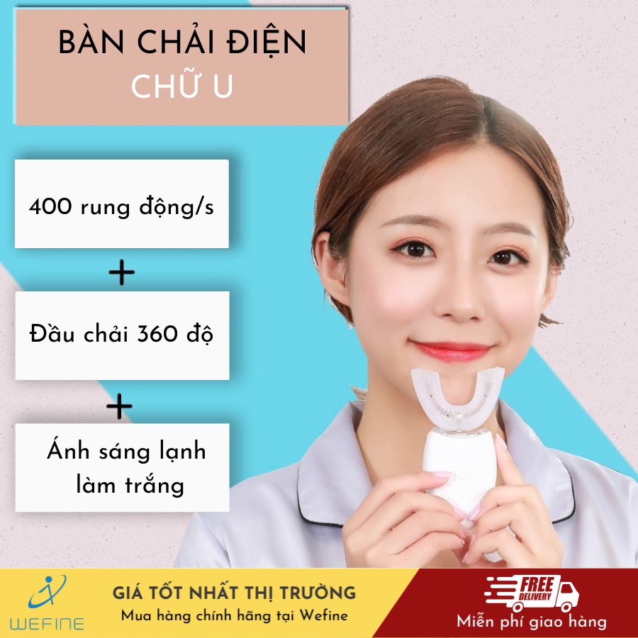 Bàn Chải Điện Đánh Răng Tự Động Chữ U dành cho người lớn Wefine