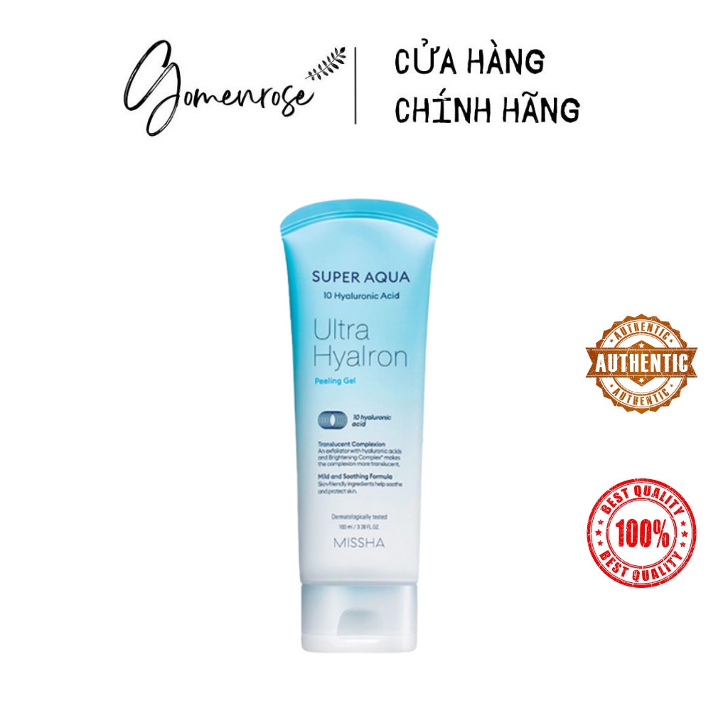 Tẩy Tế Bào Chết Cho Mặt Missha Super Aqua Ultra Hyalron Peeling Gel 100ml (đủ bill)