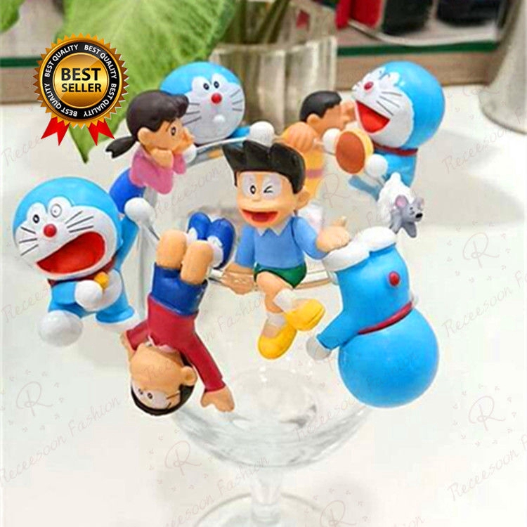 Set 8 Mô Hình Đồ Chơi Nhân Vật Phim Hoạt Hình Doraemon Xinh Xắn
