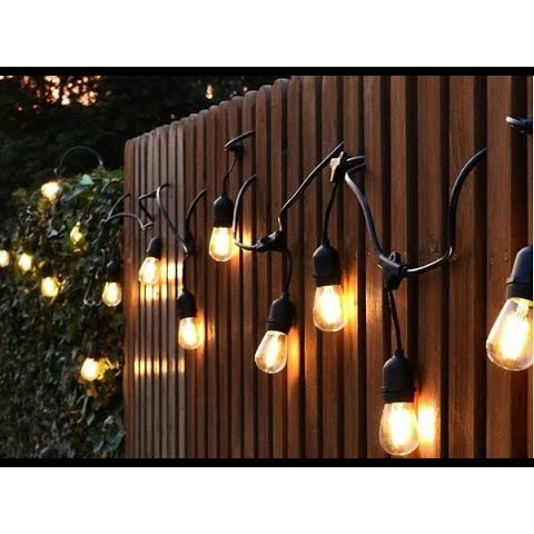 Đèn dây ngoài trời 10M 15 đui (dây loại 1 tròn lớn) chưa bóng