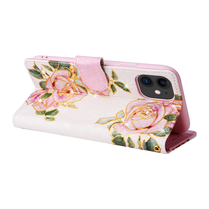 Sang Trọng Bao Da Điện Thoại pu Hình Hoa Và Bướm Cho iphone 14 pro 13 11 13 mini xr xs max x xs 13 pro Ốp