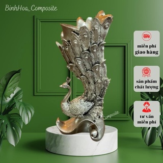 Bình hoa con công s1 composite mã bh126, lọ cắm hoa cao cấp, lọ hoa trang trí