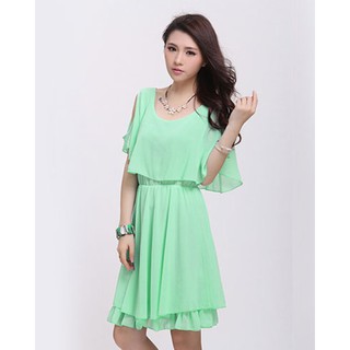Đầm Voan 2 Lớp Tay Cutout