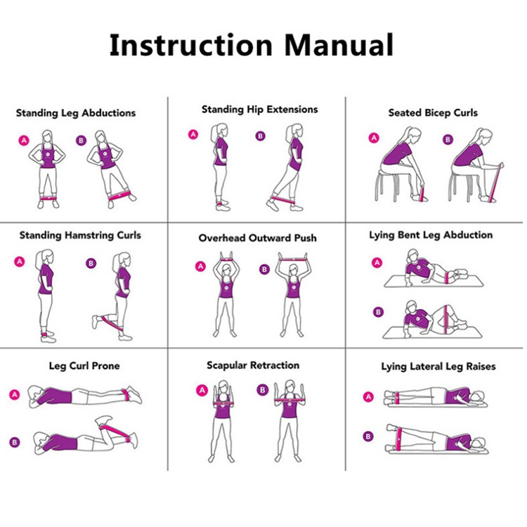 Dây kháng lực cao su đàn hồi 0.35mm-1.1mm hỗ trợ luyện tập yoga/ pilate/ thể hình chuyên dụng