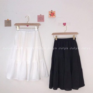 Chân váy MIDI hai lớp đen trắng