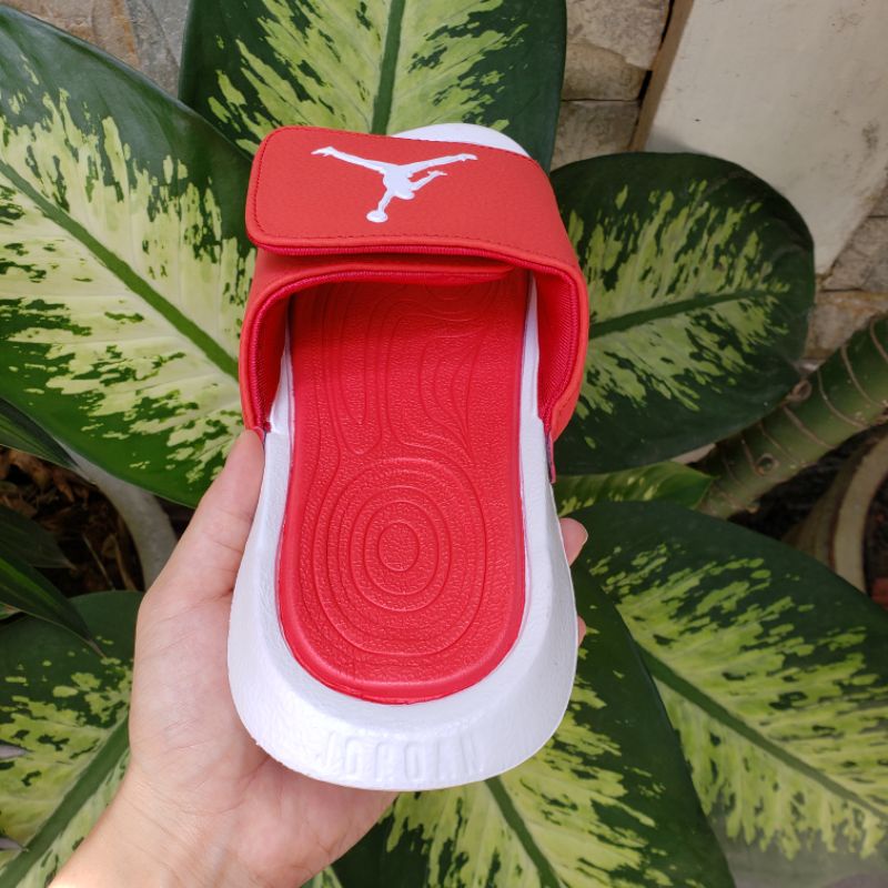 Tặng Hộp + Ảnh Thật. dép jordan hydro 6 màu đỏ viền trắng siêu yêu