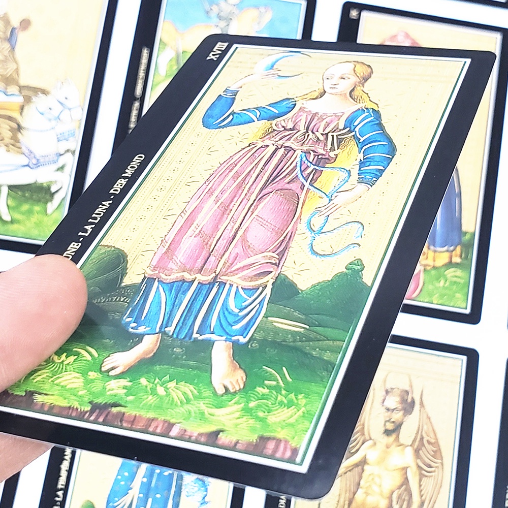 Bộ Bài Visconti Tarot 7x12 Cm Tặng Đá Thanh Tẩy S37