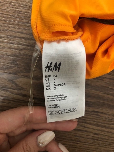 Áo bơi HM authentic size 34 new