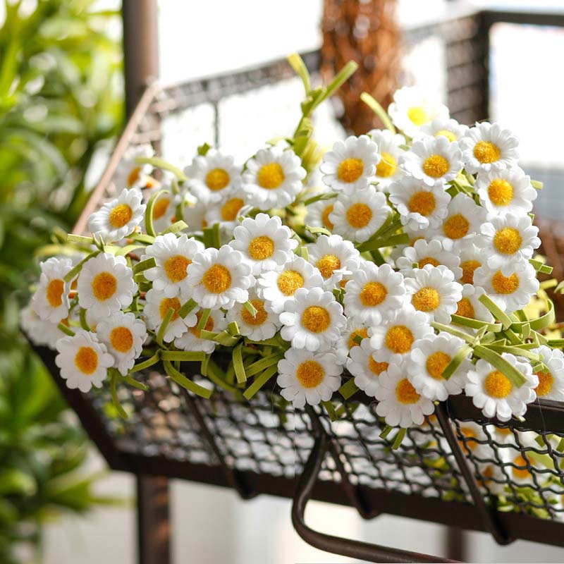 Set 8 bó hoa cúc giả bằng nhựa không phai màu trang trí nhà cửa DIY
