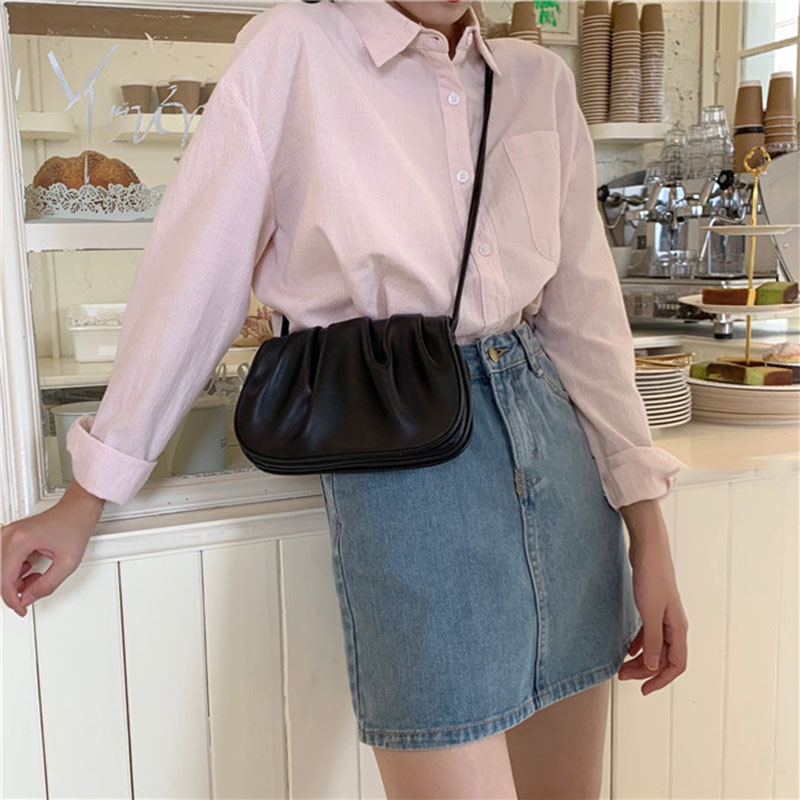 Túi da PU đeo vai hình đám mây sành điệu cho nữ IELGY