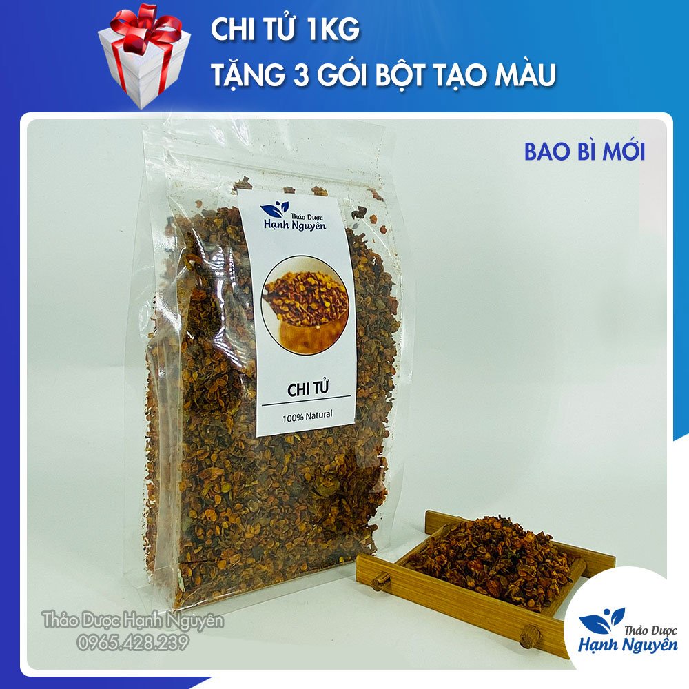 [Bao bì mới] Chi tử sạch 1kg (Hạt dành dành tạo màu) - Thảo Dược Hạnh Nguyên