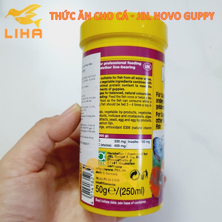 JBL Novo Guppy 50gr | Thức ăn khô cho cá Guppy thủy sinh