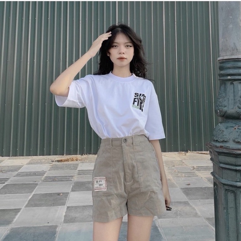 Set áo pull trắng + short nude