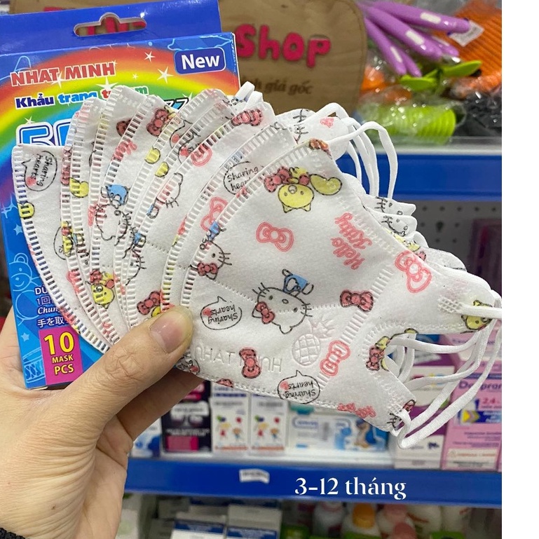 Combo Set 10 Khẩu trang 5d mask cho bé, khẩu trang cho trẻ sơ sinh