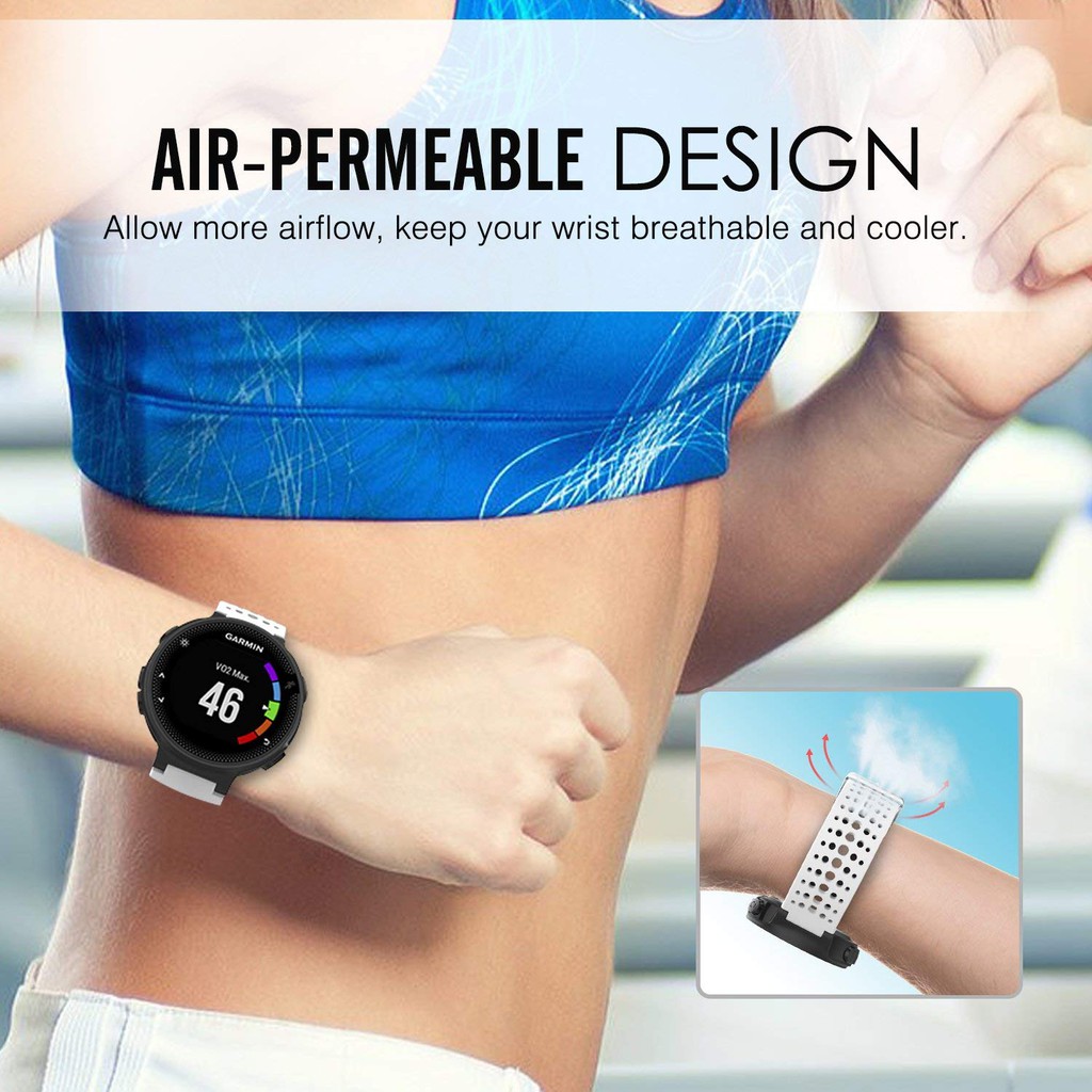 Dây Đeo Silicon Mềm Thoáng Khí Nhẹ Dành Cho Đồng Hồ Thông Minh Garmin Forerunner 235/ 220/ 230/ 620/ 630