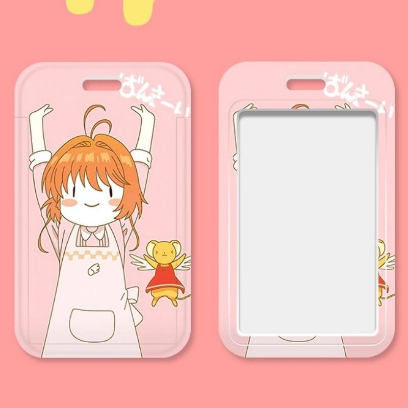Bảng tên kèm dây đeo thẻ hình Sakura và mèo